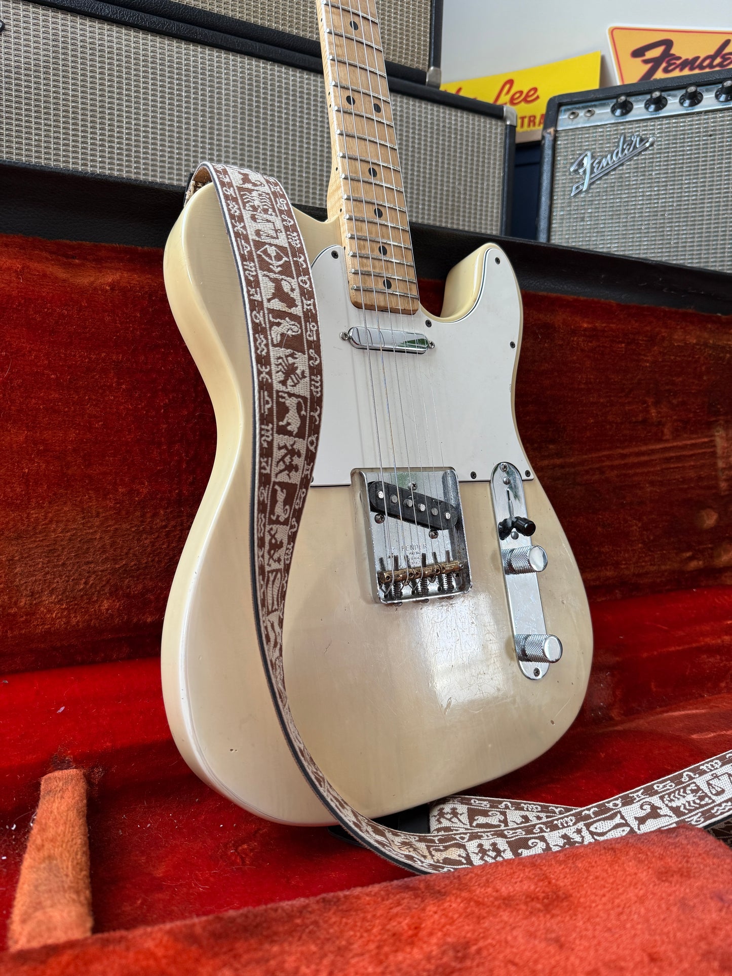 Beige 'Astrology' Guitar/Bass Hippie Strap