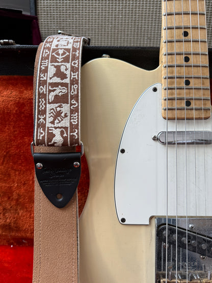 Beige 'Astrology' Guitar/Bass Hippie Strap