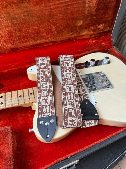 Beige 'Astrology' Guitar/Bass Hippie Strap