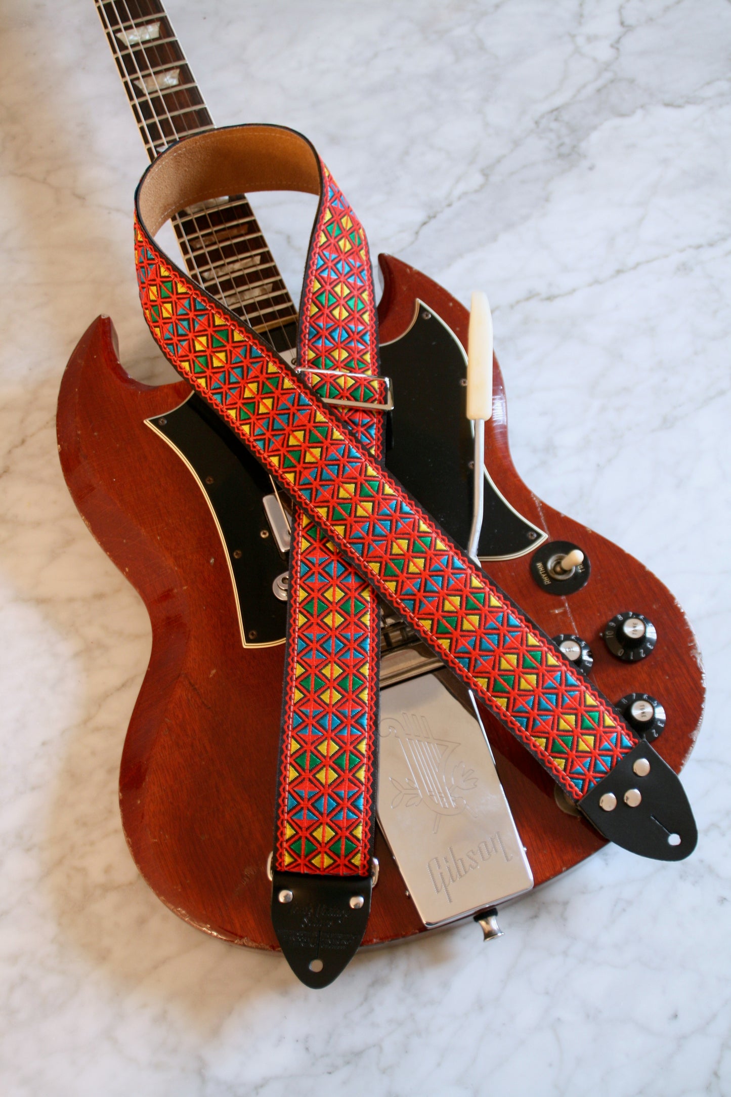 Red 'Monterey' Guitar/Bass Hippie Strap