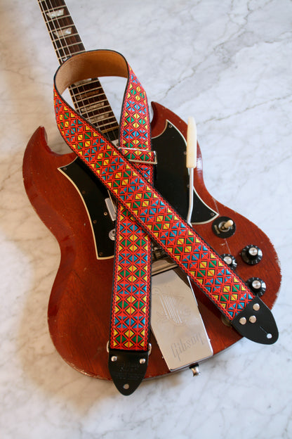 Red 'Monterey' Guitar/Bass Hippie Strap