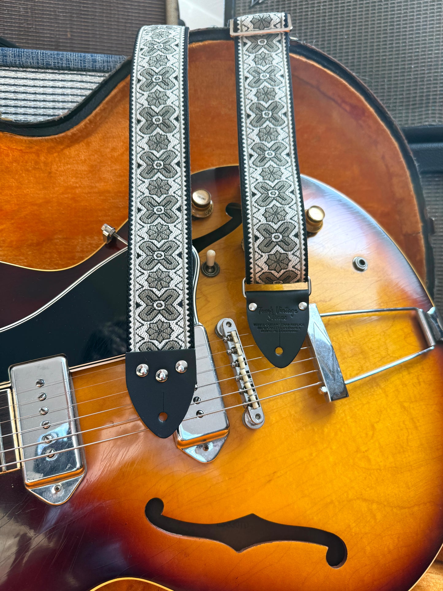 Grey 'Greenwich' Guitar/Bass Hippie Strap
