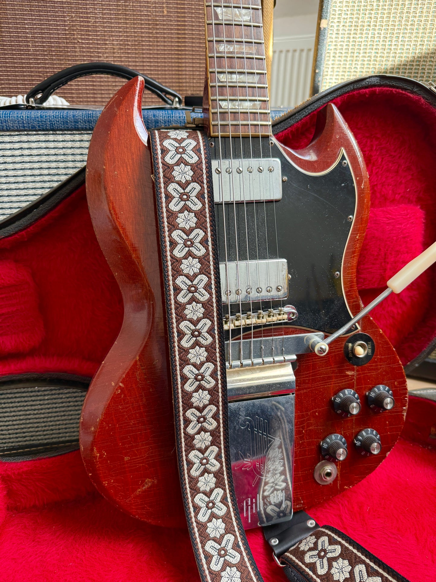 Walnut 'Greenwich' Guitar/Bass Hippie Strap
