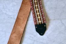 Load image into Gallery viewer, Custom wide 3&quot; Brown &#39;Diamonds&#39; Guitar/Bass Hippie Strap
