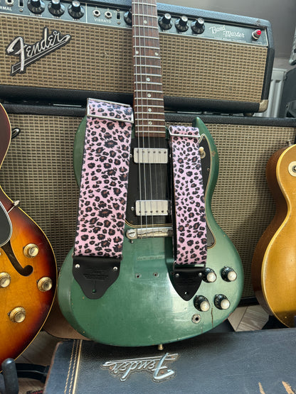 Custom wide 3" Pink 'Leopard' Guitar/Bass Hippie Strap