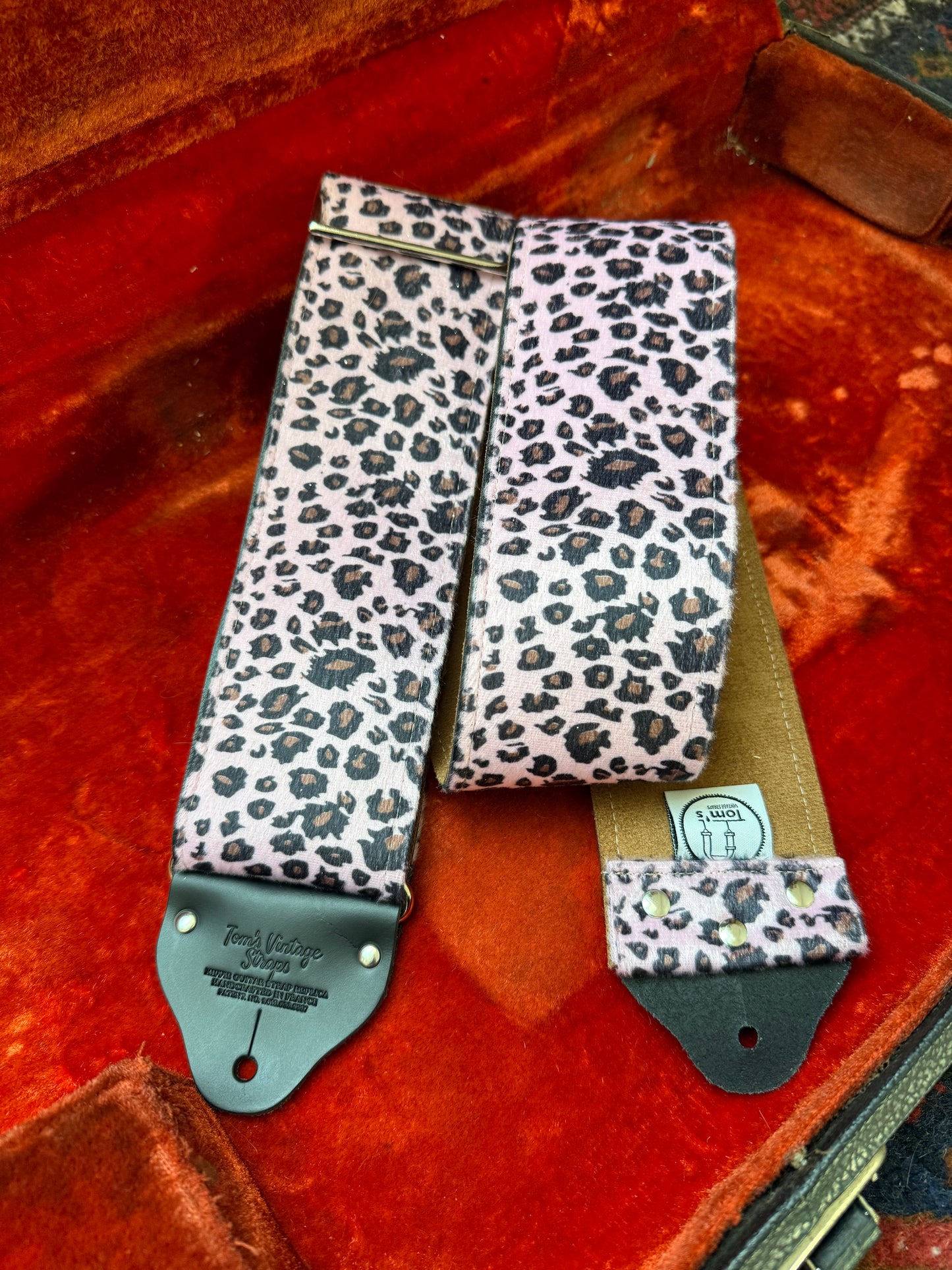 Custom wide 3" Pink 'Leopard' Guitar/Bass Hippie Strap