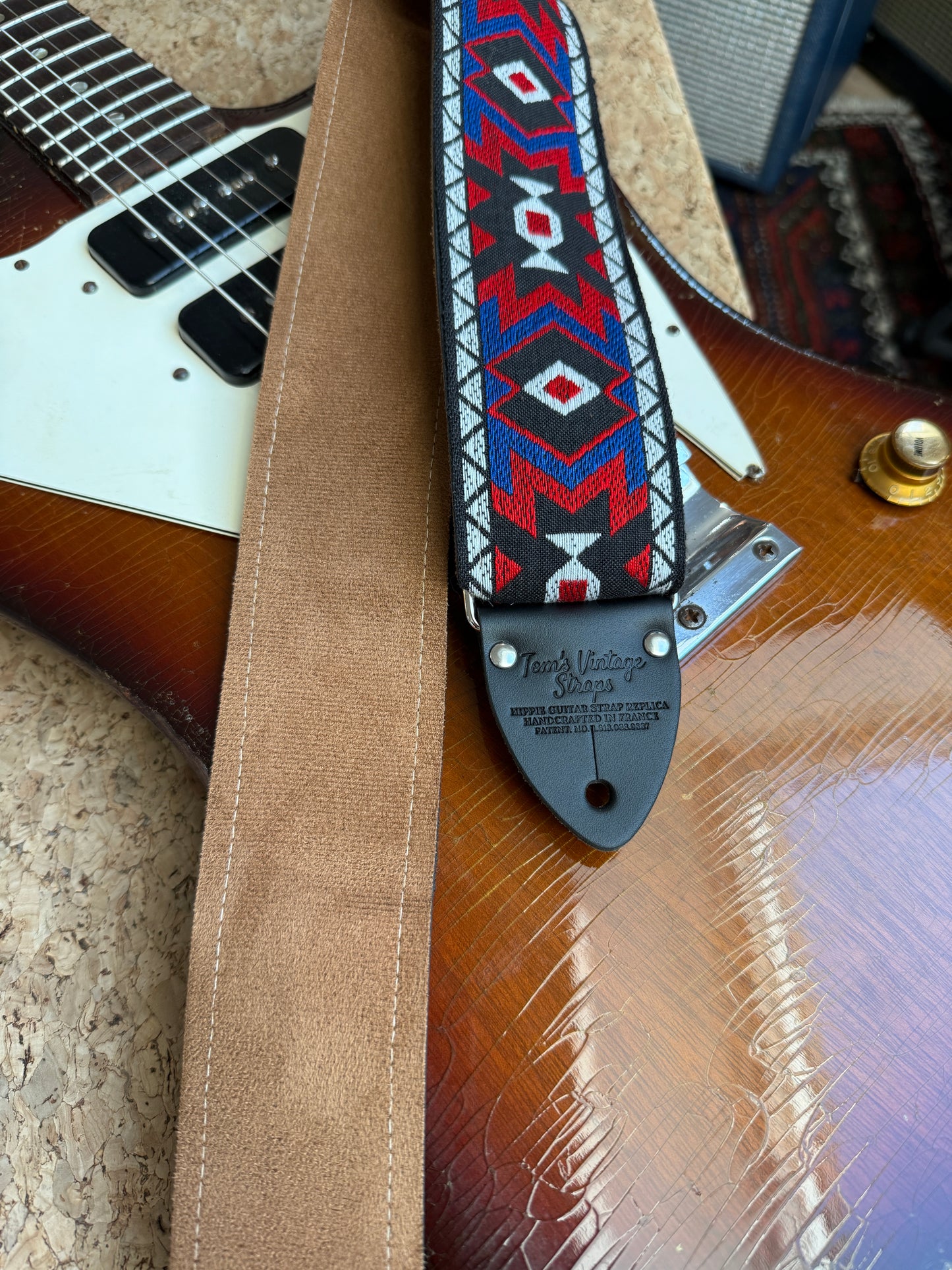 Red 'Apache' Guitar/Bass Hippie Strap
