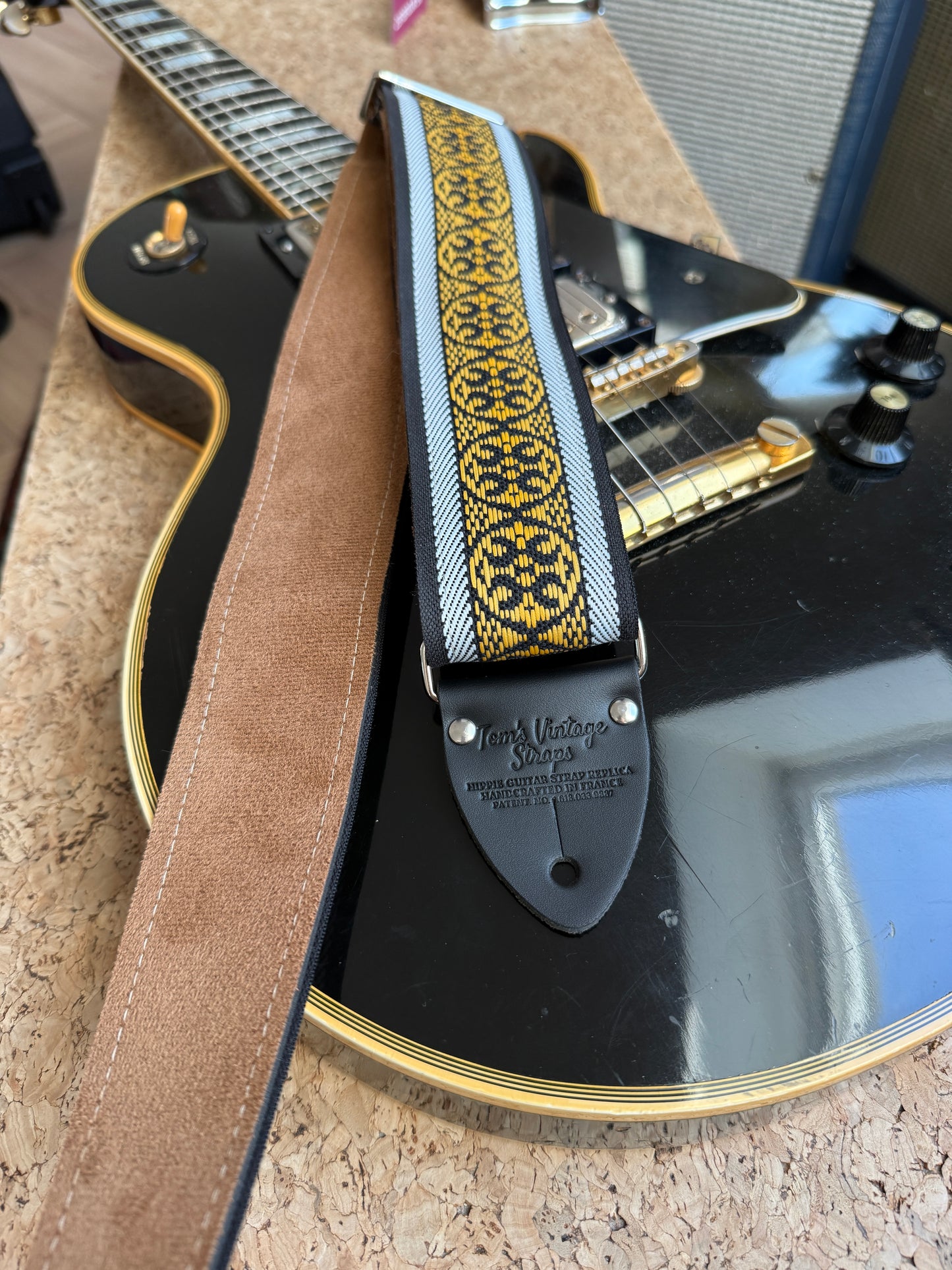 Yellow 'Ikat' Guitar/Bass Hippie Strap