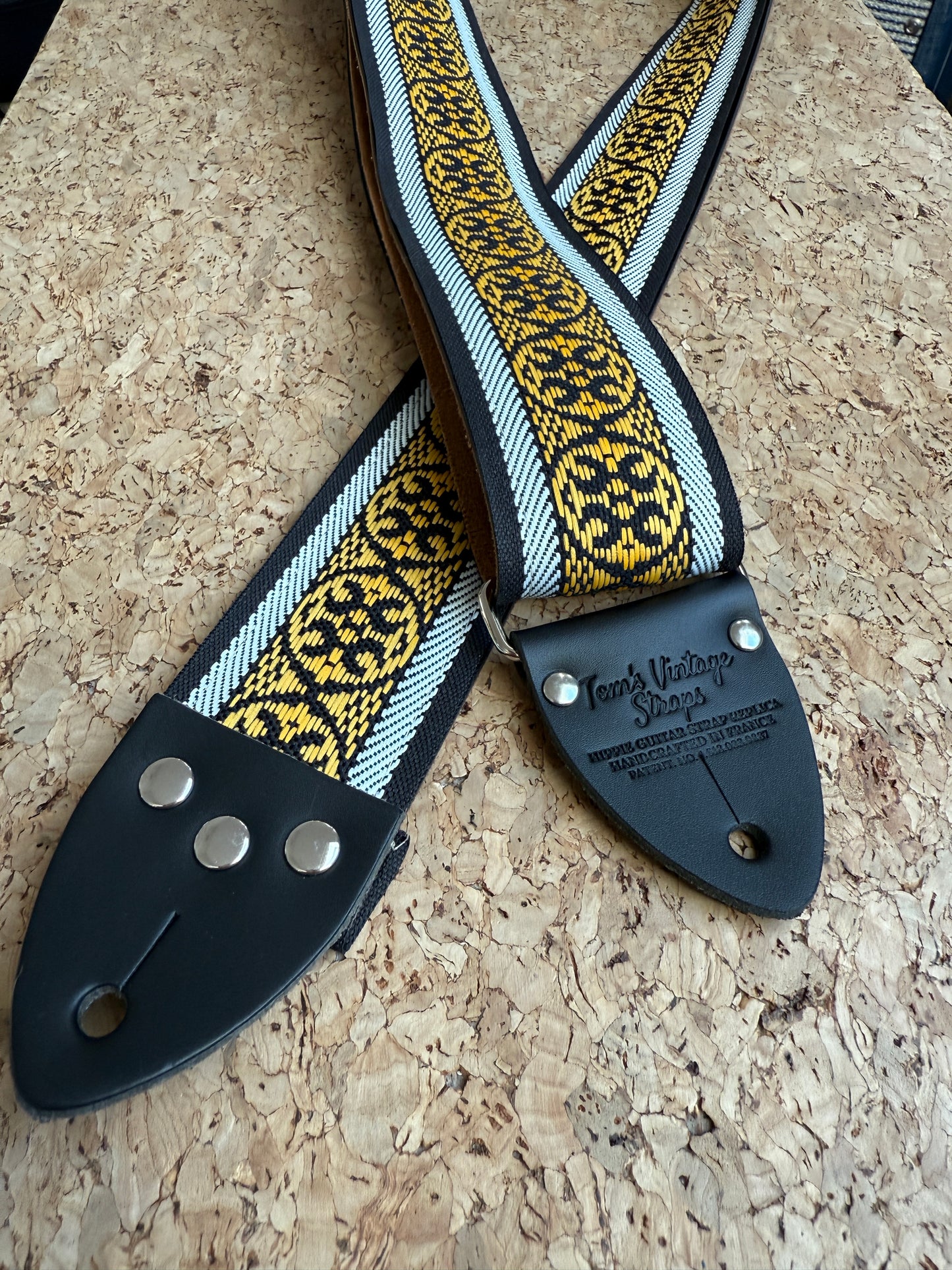 Yellow 'Ikat' Guitar/Bass Hippie Strap