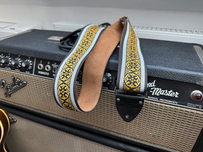 Yellow 'Ikat' Guitar/Bass Hippie Strap