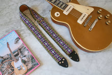 Load image into Gallery viewer, Purple &#39;Clover&#39; Guitar/Bass Hippie Strap
