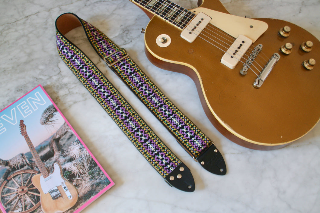 Purple 'Clover' Guitar/Bass Hippie Strap