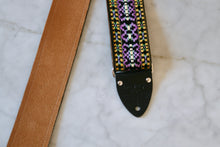 Load image into Gallery viewer, Purple &#39;Clover&#39; Guitar/Bass Hippie Strap
