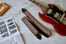 Load image into Gallery viewer, Brown &#39;Rhombus&#39; Guitar/Bass Hippie Strap
