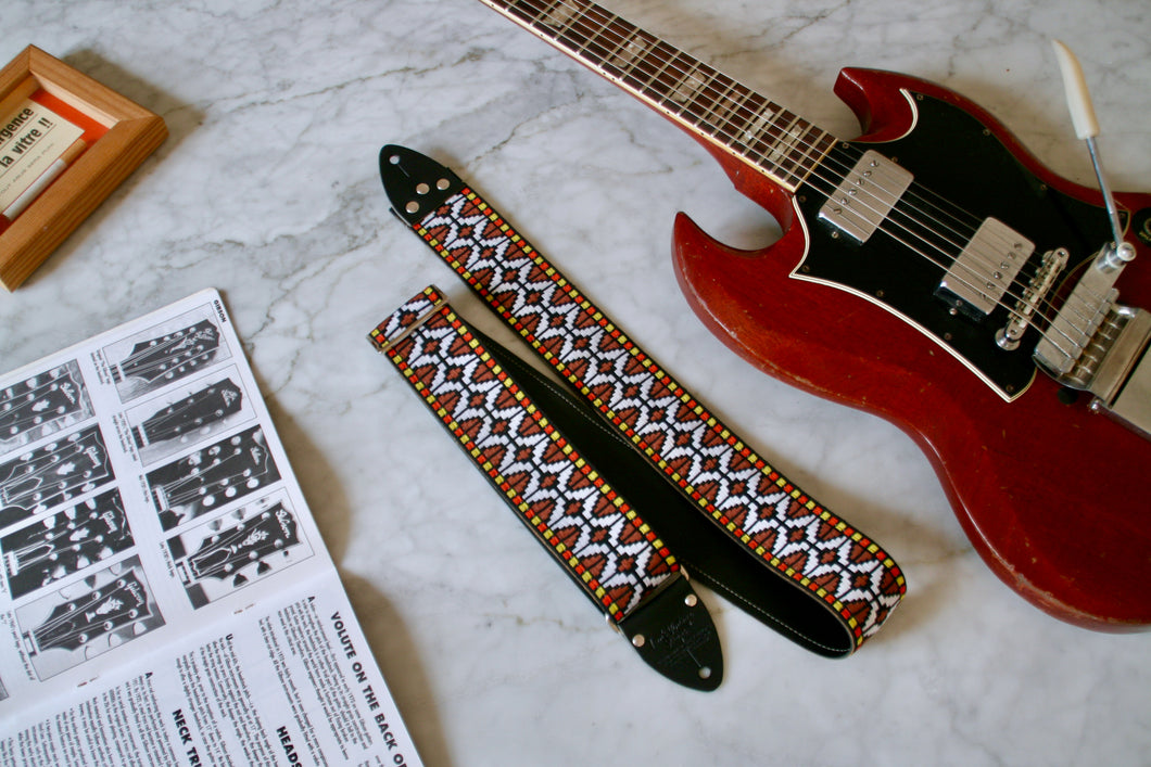 Brown 'Rhombus' Guitar/Bass Hippie Strap