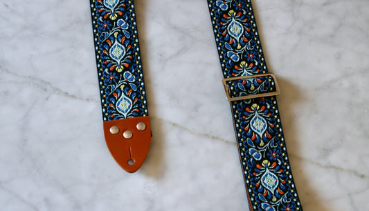 Indigo 'Peacock' Guitar/Bass Hippie Strap