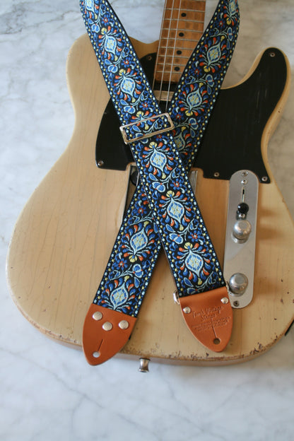 Indigo 'Peacock' Guitar/Bass Hippie Strap