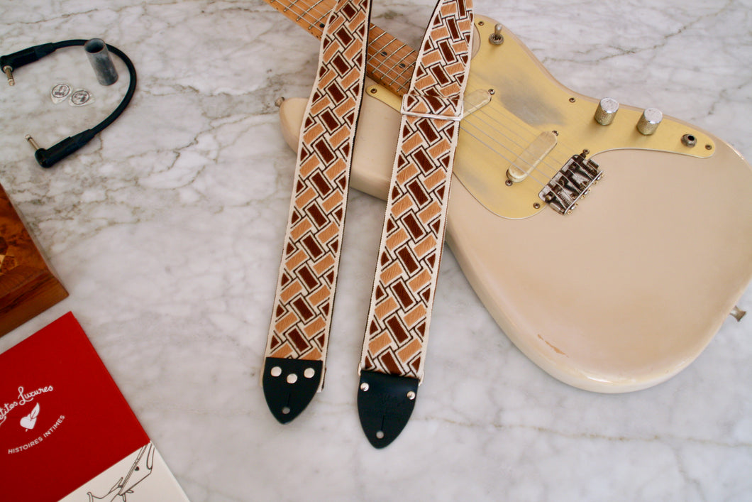 Brown 'Aztec' Guitar/Bass Hippie Strap