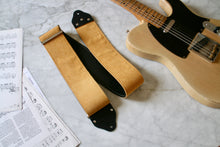 Load image into Gallery viewer, Custom wide 3&quot; Amber &#39;Corduroy&#39; Guitar/Bass Hippie Strap
