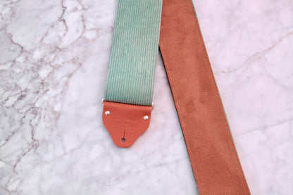 Custom wide 3" Turquoise 'Corduroy' Guitar/Bass Hippie Strap