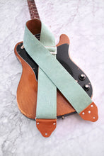 Load image into Gallery viewer, Custom wide 3&quot; Turquoise &#39;Corduroy&#39; Guitar/Bass Hippie Strap
