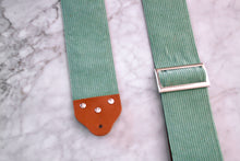 Load image into Gallery viewer, Custom wide 3&quot; Turquoise &#39;Corduroy&#39; Guitar/Bass Hippie Strap
