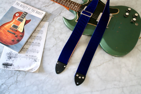Blue 'Velvet' Guitar/Bass Hippie Strap