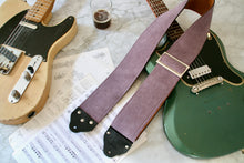 Load image into Gallery viewer, Custom wide 3&quot; Purple &#39;Corduroy&#39; Guitar/Bass Hippie Strap

