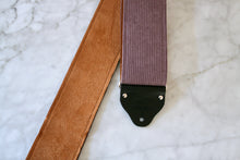 Load image into Gallery viewer, Custom wide 3&quot; Purple &#39;Corduroy&#39; Guitar/Bass Hippie Strap
