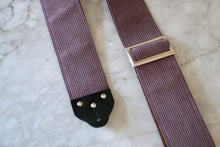 Load image into Gallery viewer, Custom wide 3&quot; Purple &#39;Corduroy&#39; Guitar/Bass Hippie Strap
