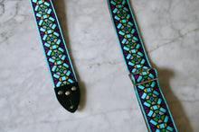 Load image into Gallery viewer, Turquoise &#39;Stained Glass&#39; Guitar/Bass Hippie Strap
