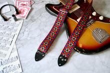 Load image into Gallery viewer, Ruby &#39;Stained Glass&#39; Guitar/Bass Hippie Strap
