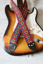 Load image into Gallery viewer, Ruby &#39;Stained Glass&#39; Guitar/Bass Hippie Strap
