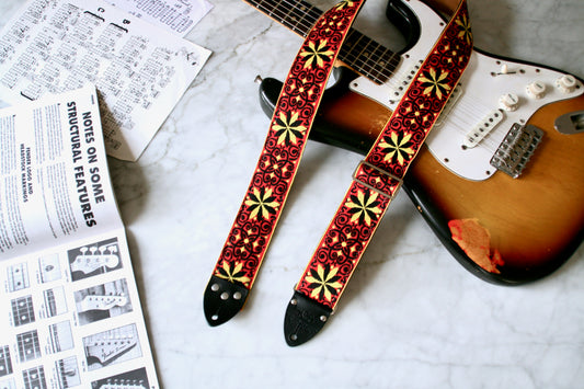 Red 'Dresden' Guitar/Bass Hippie Strap
