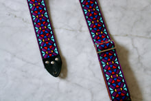 Load image into Gallery viewer, Purple &#39;Stained Glass&#39; Guitar/Bass Hippie Strap
