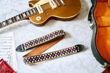 Load image into Gallery viewer, Yellow &#39;Stained Glass&#39; Guitar/Bass Hippie Strap

