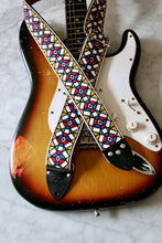 Load image into Gallery viewer, Yellow &#39;Stained Glass&#39; Guitar/Bass Hippie Strap
