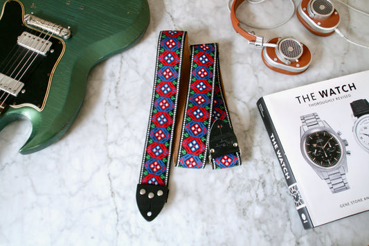 Purple 'Honeycomb'  Guitar/Bass Hippie Strap