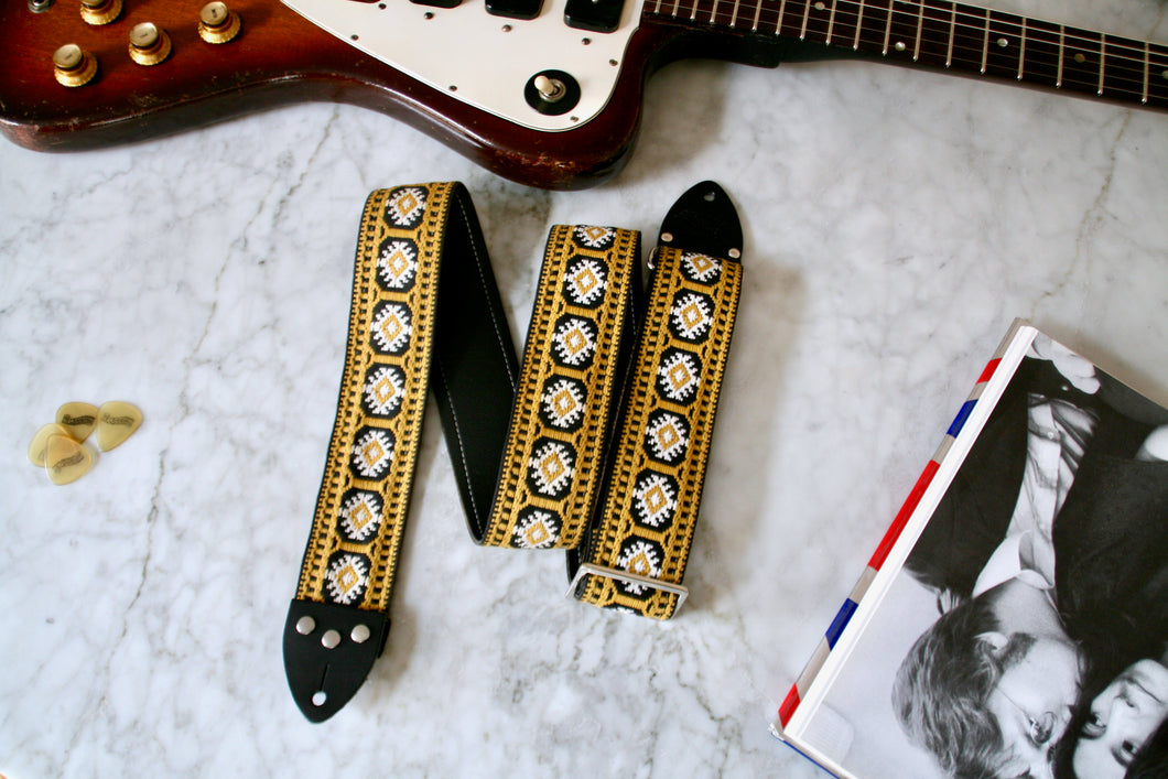 Gold 'Pillars' Guitar/Bass Hippie Strap