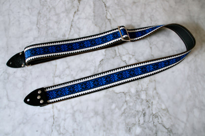 Indigo 'Poinsettia' Guitar/Bass Hippie Strap