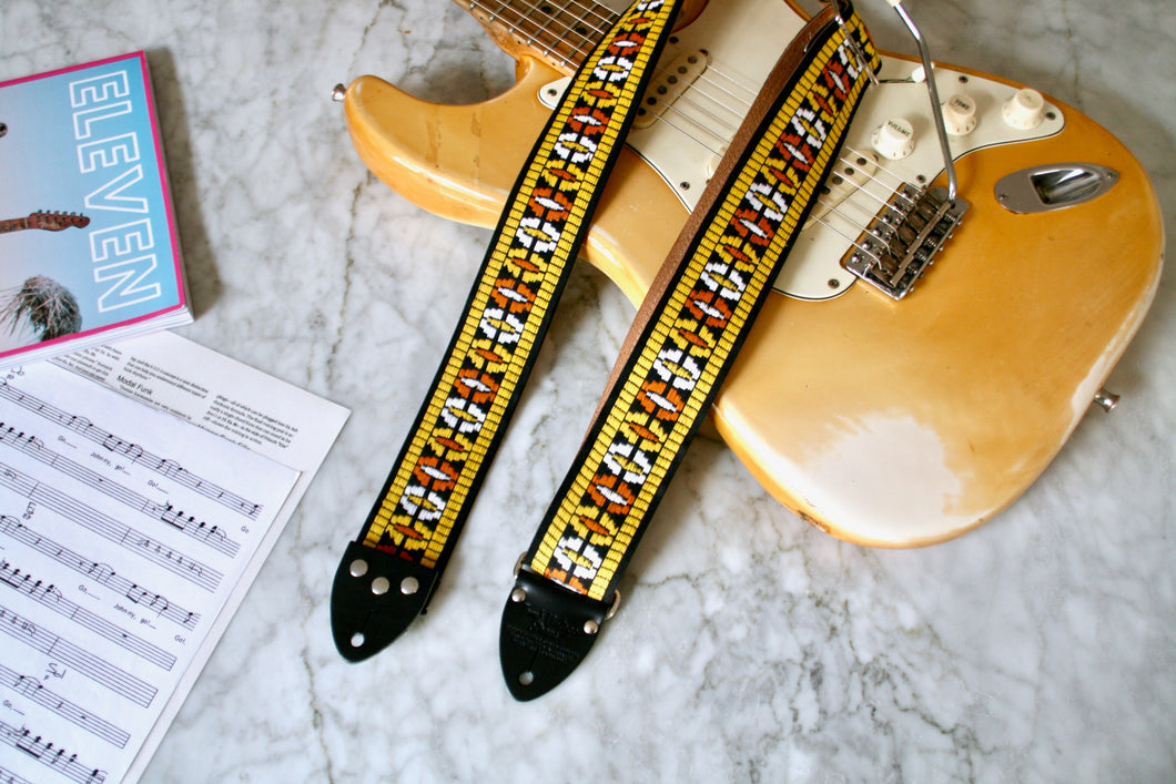 Orange 'Ufo' Guitar/Bass Hippie Strap