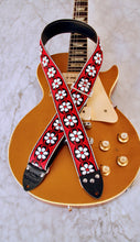 Load image into Gallery viewer, Red &#39;Daisy&#39; Guitar/Bass Hippie Strap
