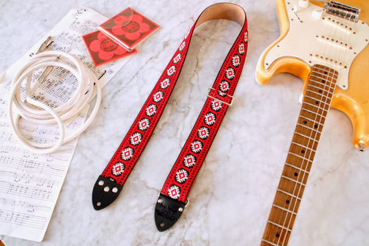 Ruby 'Pillars' Guitar/Bass Hippie Strap