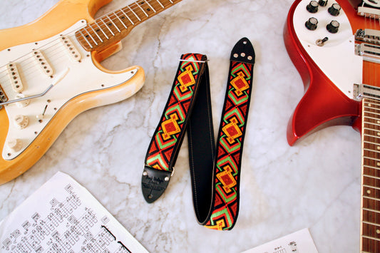 Brown 'Lotus' Guitar/Bass Hippie Strap