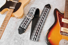 Load image into Gallery viewer, Custom wide 3&quot; Black &#39;Diamonds&#39; Guitar/Bass Hippie Strap
