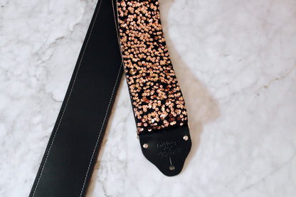 Custom wide 3" Gold 'Sequin' Guitar/Bass Hippie Strap