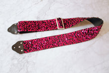 Load image into Gallery viewer, Custom wide 3&quot; Pink &#39;Sequin&#39; Guitar/Bass Hippie Strap
