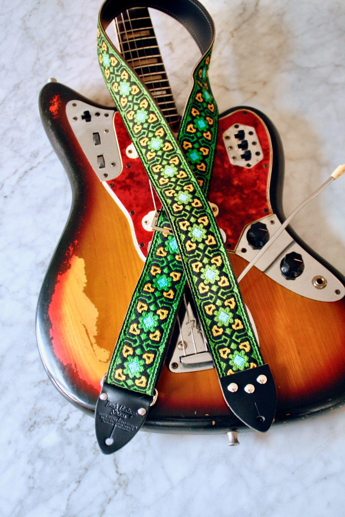 Green 'Fillmore' Guitar/Bass Hippie Strap