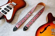 Load image into Gallery viewer, Coral &#39;Peacock&#39; Guitar/Bass Hippie Strap
