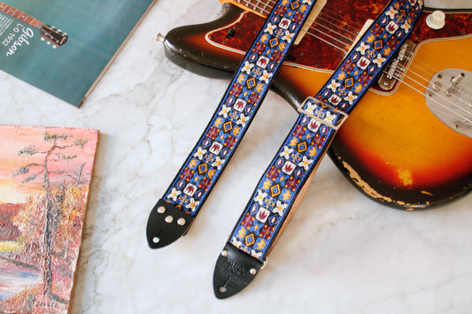 Navy 'Woodstock' Guitar/Bass Hippie Strap